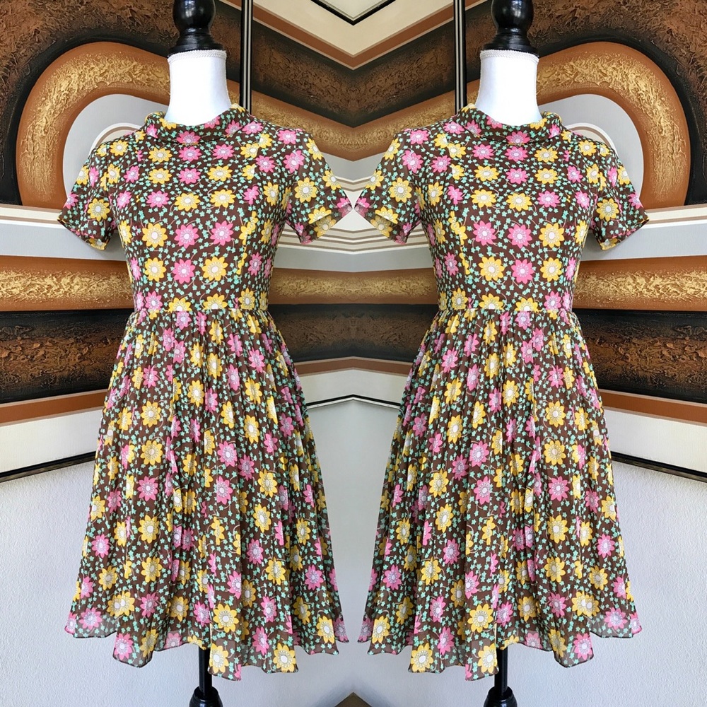 🌸Vintage ‘50s Cherry Blossoms Dress XS/S🌸 - Picture 8 of 8